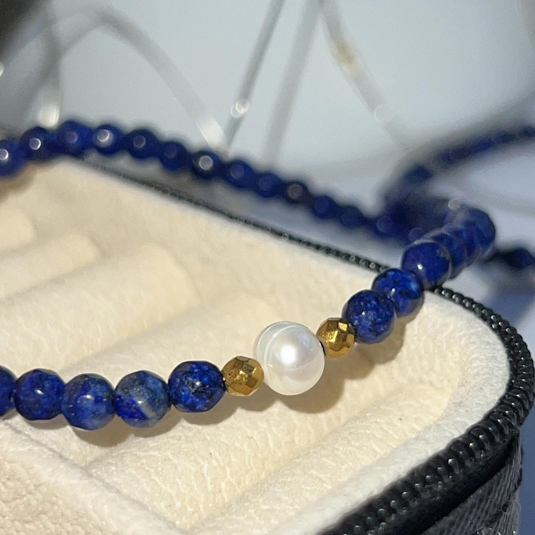 Blue Sapphire Beads Necklace Sapphire Choker Stone Beaded Necklace Blue Crystal Choker Sapphire Birthstone Necklace Dainty Jewelry Gift