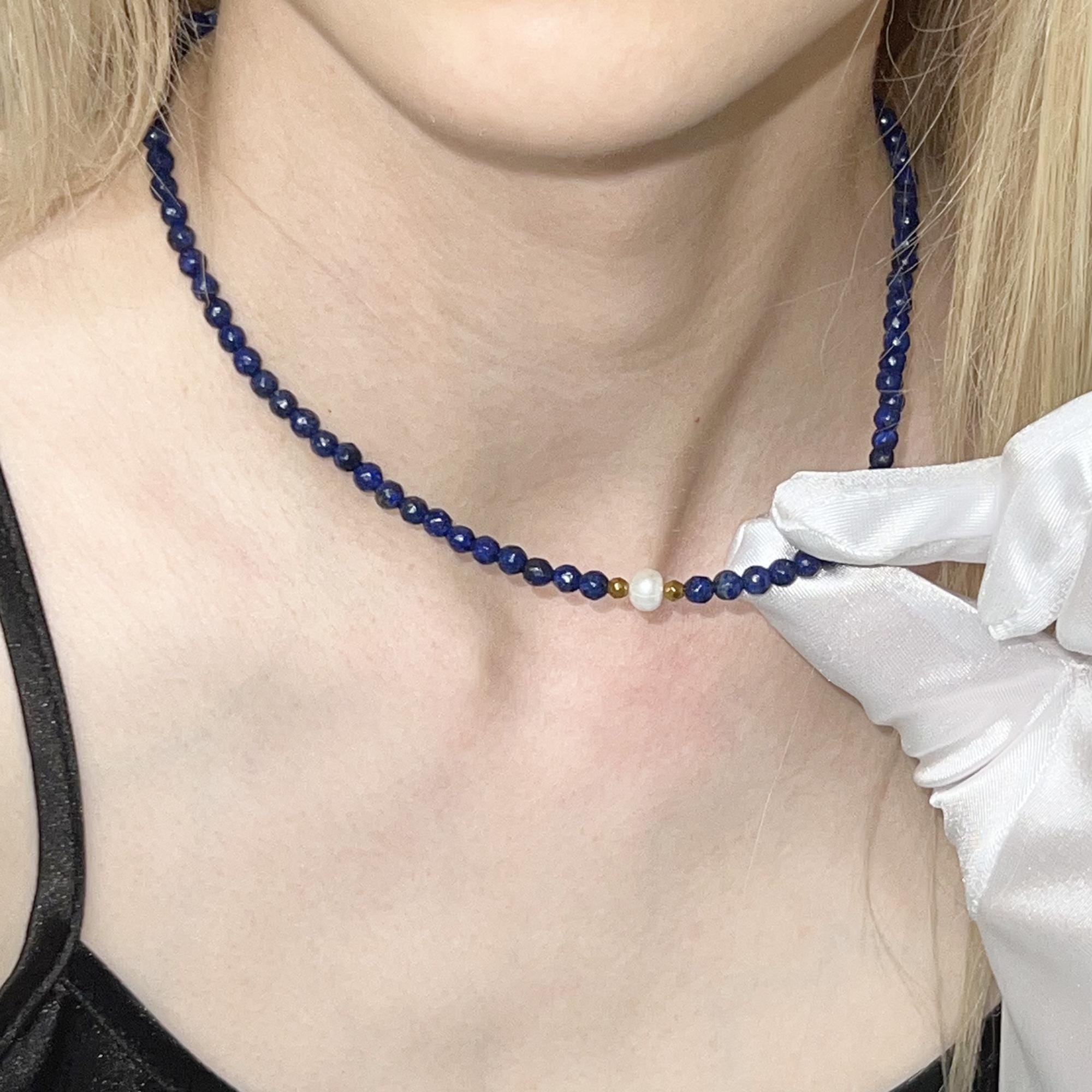 Blue Sapphire Beads Necklace Sapphire Choker Stone Beaded Necklace Blue Crystal Choker Sapphire Birthstone Necklace Dainty Jewelry Gift