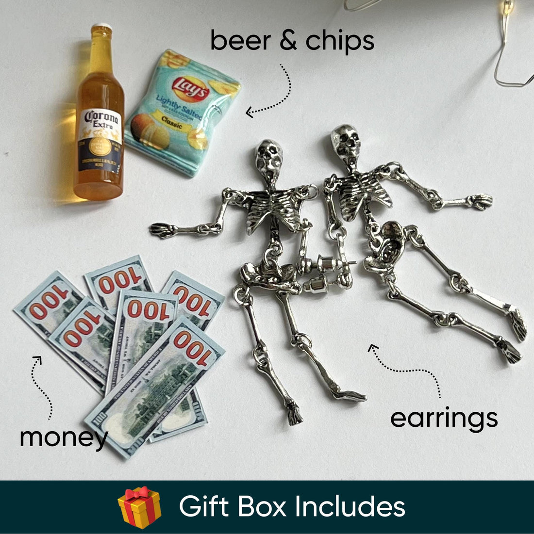 Halloween Earrings, Goth Earrings, Skull Earrings, Skeleton Earrings, Halloween Jewelry, Halloween Skeleton, Halloween Gift, Gothic Jewelry