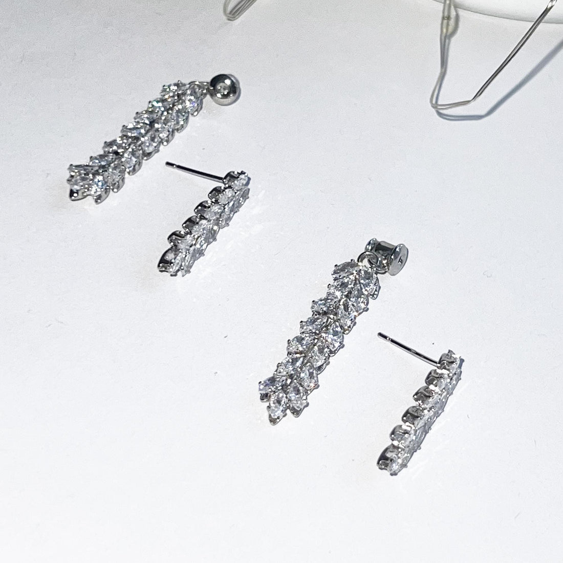 Crystal Dangle Earrings Bridal Statement Earrings Long Dangle Wedding Earrings Bride Jewelry Bridesmaid Earrings Elegant Gift for Her