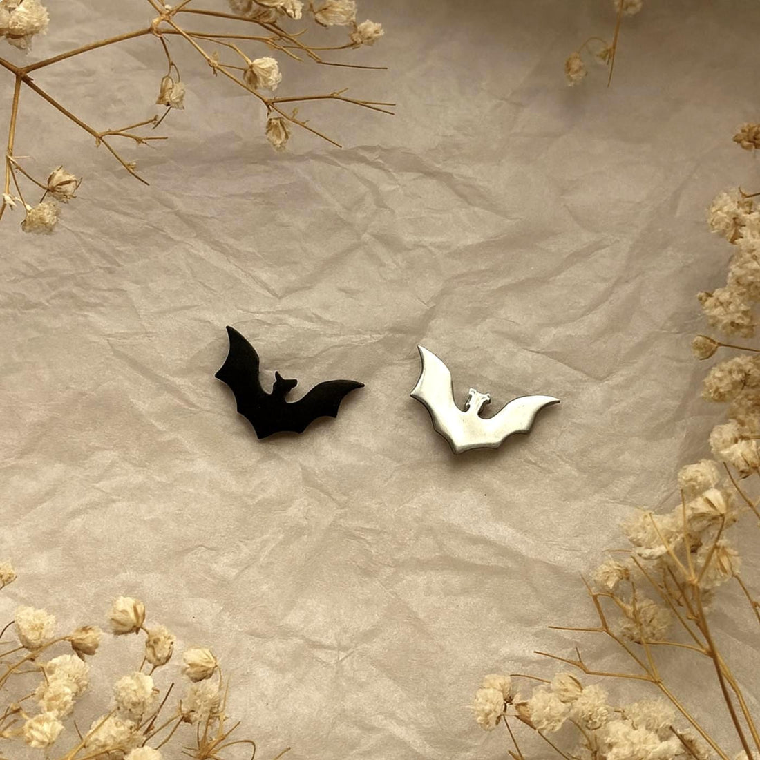 Gothic Bat Stud Earrings Bat Wing Earrings Small Black Earrings Goth Halloween Earrings Bat Jewelry Gothic Jewelry Halloween Jewelry