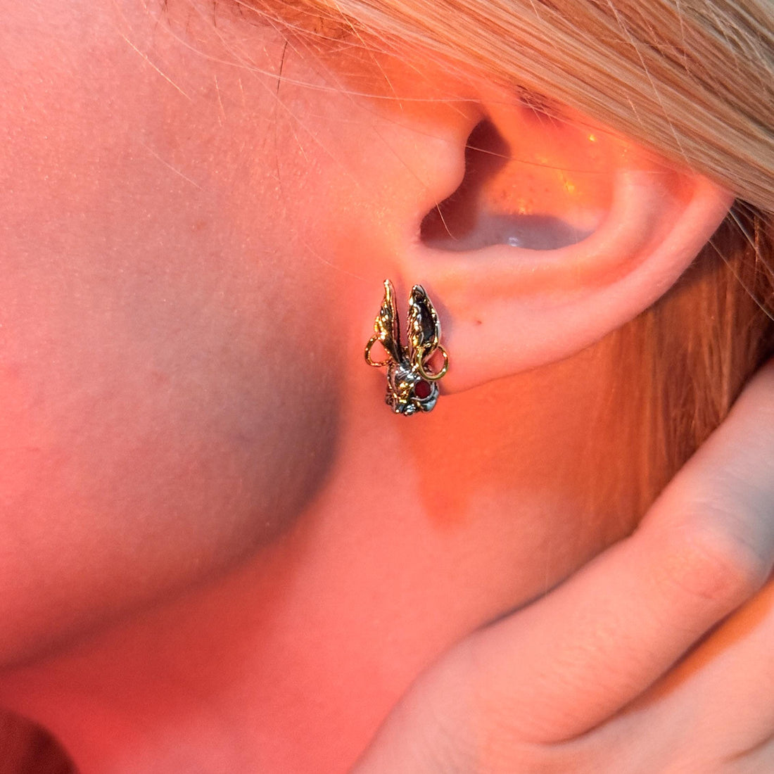 Silver Rabbit Earrings Bunny Rabbit Stud Earrings Gothic Jewelry Hare Earrings Animal Earrings Rabbit Studs Rabbit Jewelry Gothic Earrings