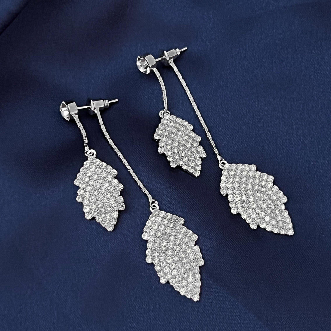 Silver Dangle Earrings CZ Bridal Earrings Wedding Jewelry for Bride Silver Drop Earrings Bridesmaid Jewelry Gift For Her