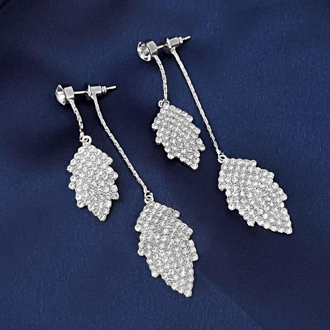 Silver Dangle Earrings CZ Bridal Earrings Wedding Jewelry for Bride Silver Drop Earrings Bridesmaid Jewelry Gift For Her