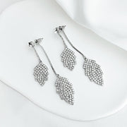 Silver Dangle Earrings with Cubic Zirconia Crystals