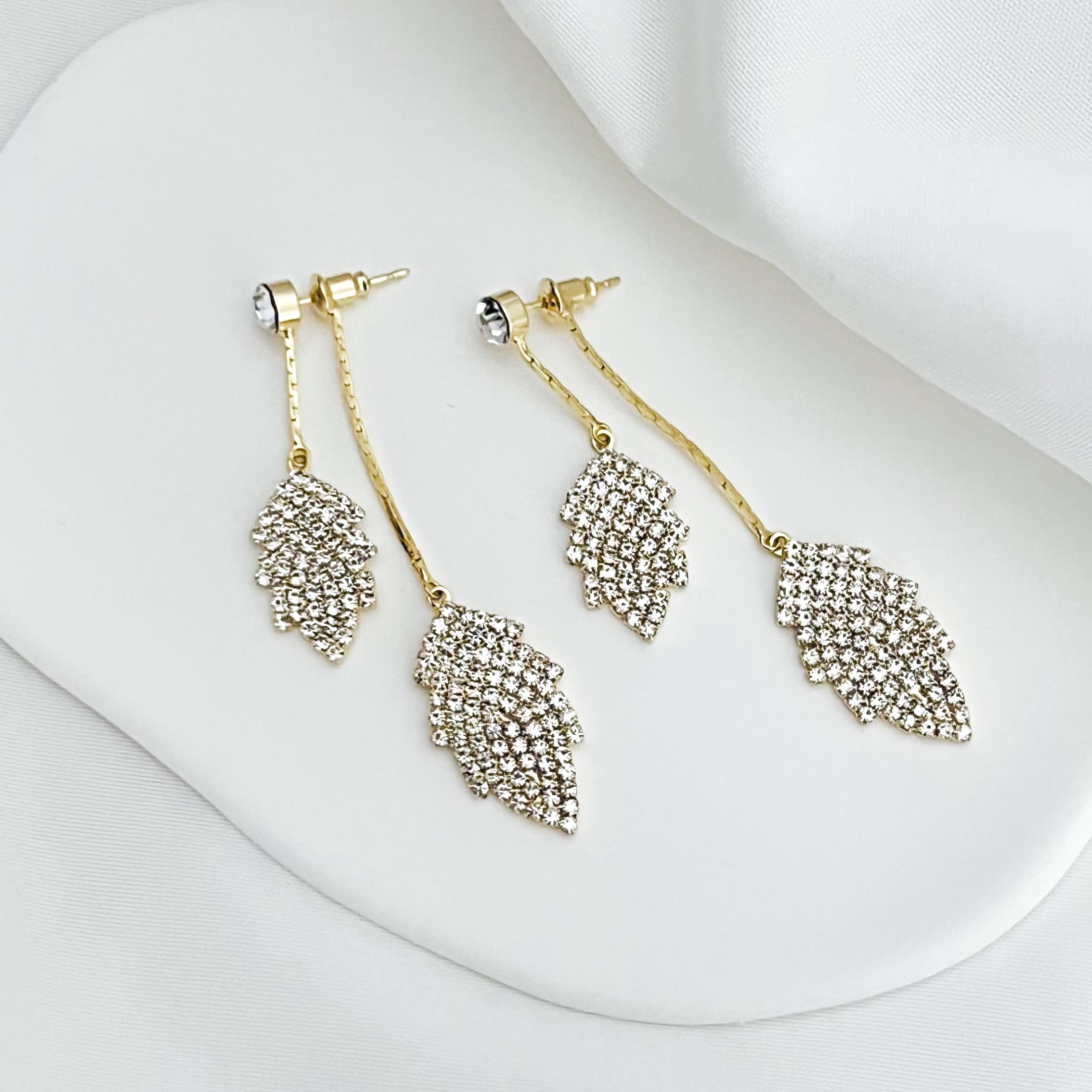 Leaf Earrings For Women Nature Inspired Jewelry Gold Dangle Earrings Elegant Gift for Her Silver Leaf Earrings Gift for Her