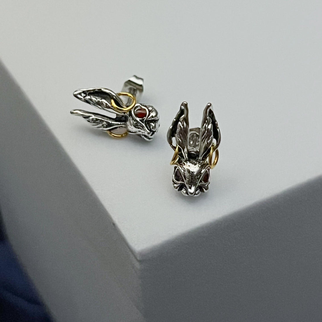 Silver Rabbit Earrings Bunny Rabbit Stud Earrings Gothic Jewelry Hare Earrings Animal Earrings Rabbit Studs Rabbit Jewelry Gothic Earrings