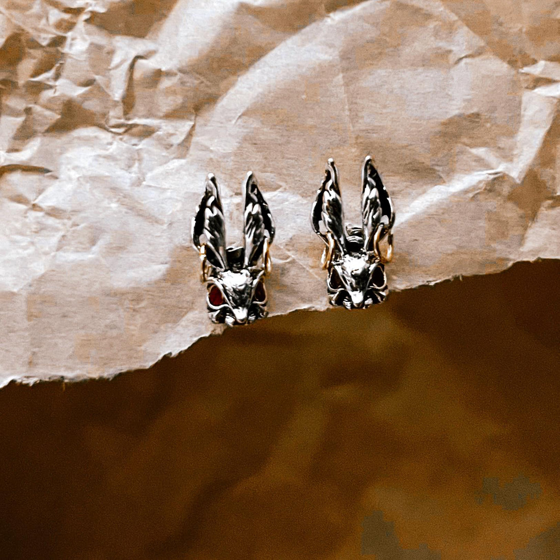 Silver Rabbit Earrings Bunny Rabbit Stud Earrings Gothic Jewelry Hare Earrings Animal Earrings Rabbit Studs Rabbit Jewelry Gothic Earrings