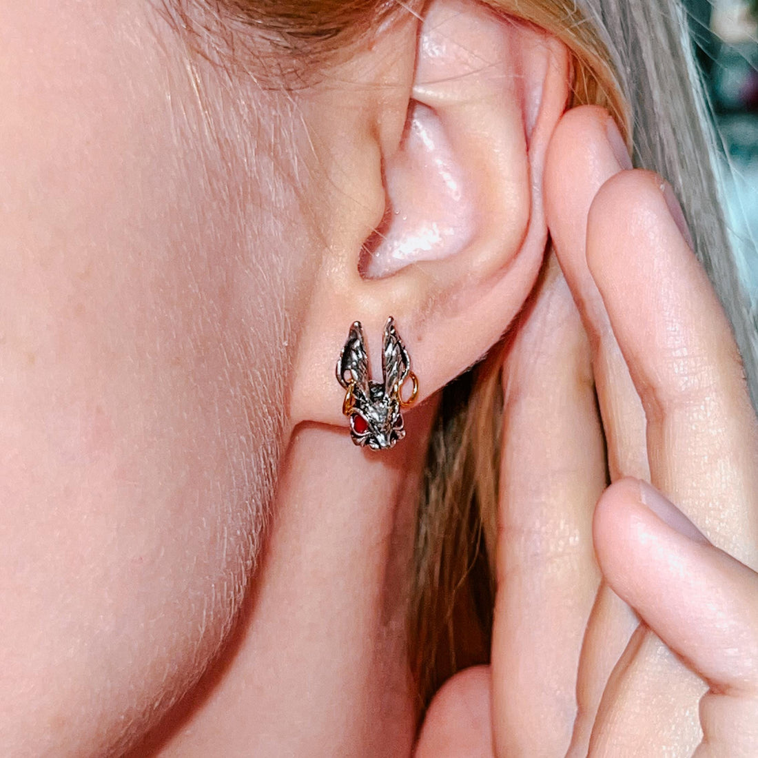 Easter Rabbit Stud Earrings Bunny Head Earrings Hare Earrings Animal Jewelry Rabbit Studs Jewelry Rabbit Birthday Gift Bunny Easter Gift