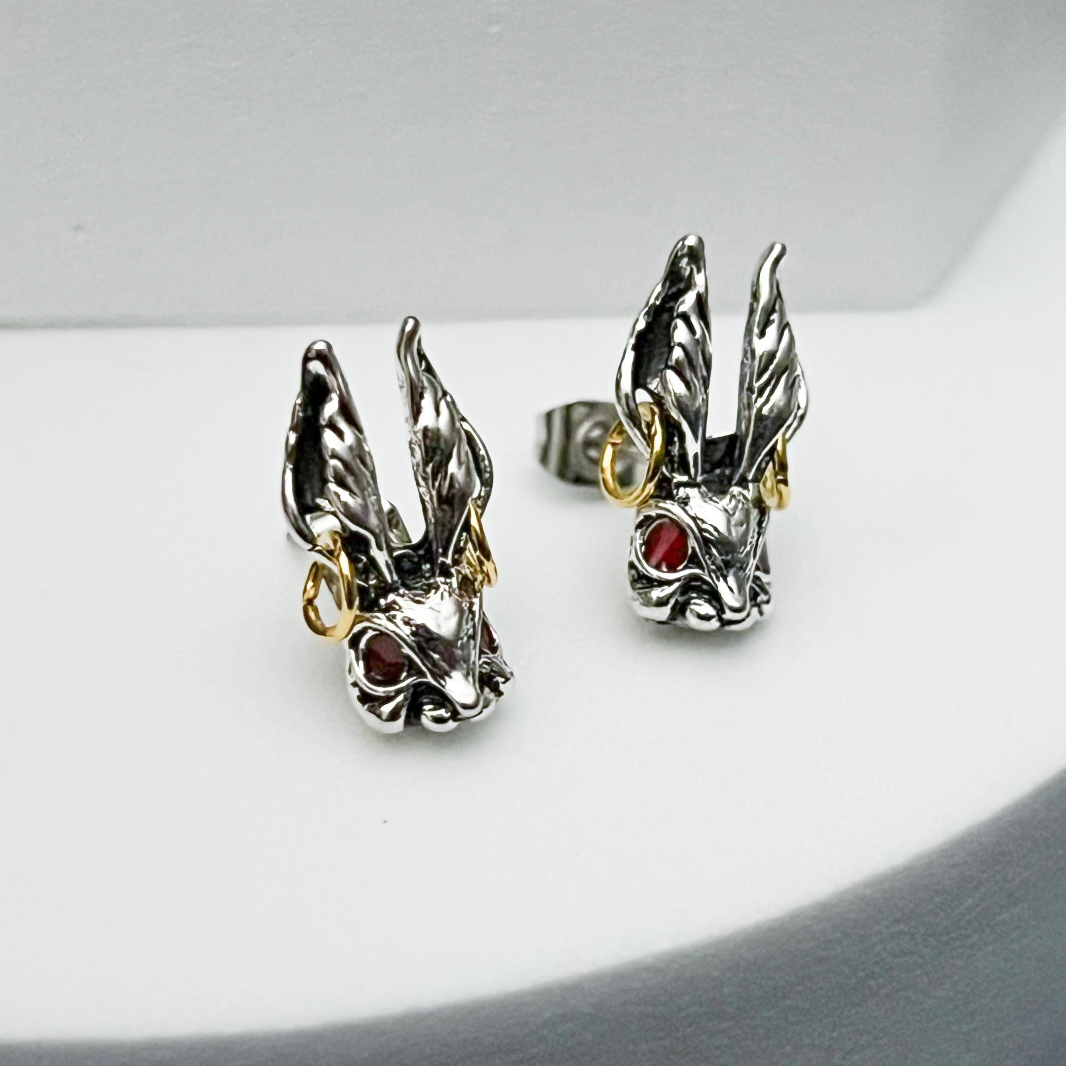 Easter Rabbit Stud Earrings Bunny Head Earrings Hare Earrings Animal Jewelry Rabbit Studs Jewelry Rabbit Birthday Gift Bunny Easter Gift