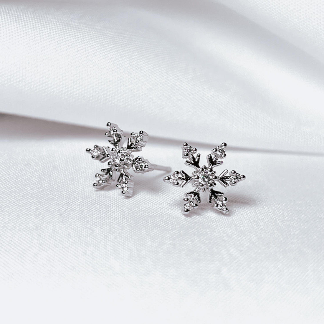 Snowflake Earrings Snowflake Stud Earrings Christmas Earrings Wedding Earrings Winter Earrings Christmas Gift For Her