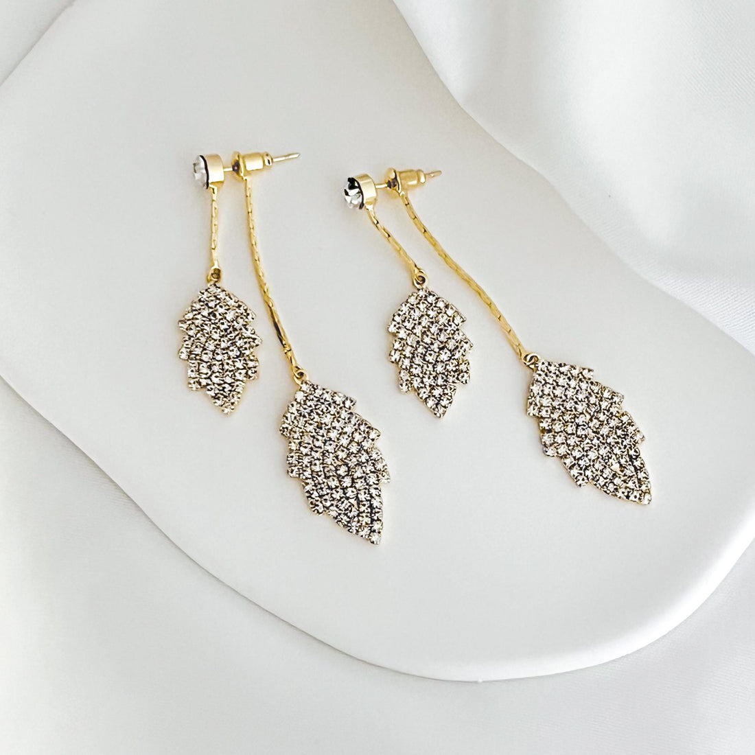 Leaf Earrings For Women Nature Inspired Jewelry Gold Dangle Earrings Elegant Gift for Her Silver Leaf Earrings Gift for Her