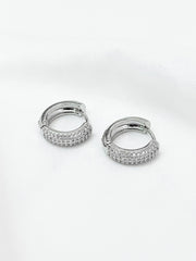 15mm Pavé Huggie Hoop Earrings