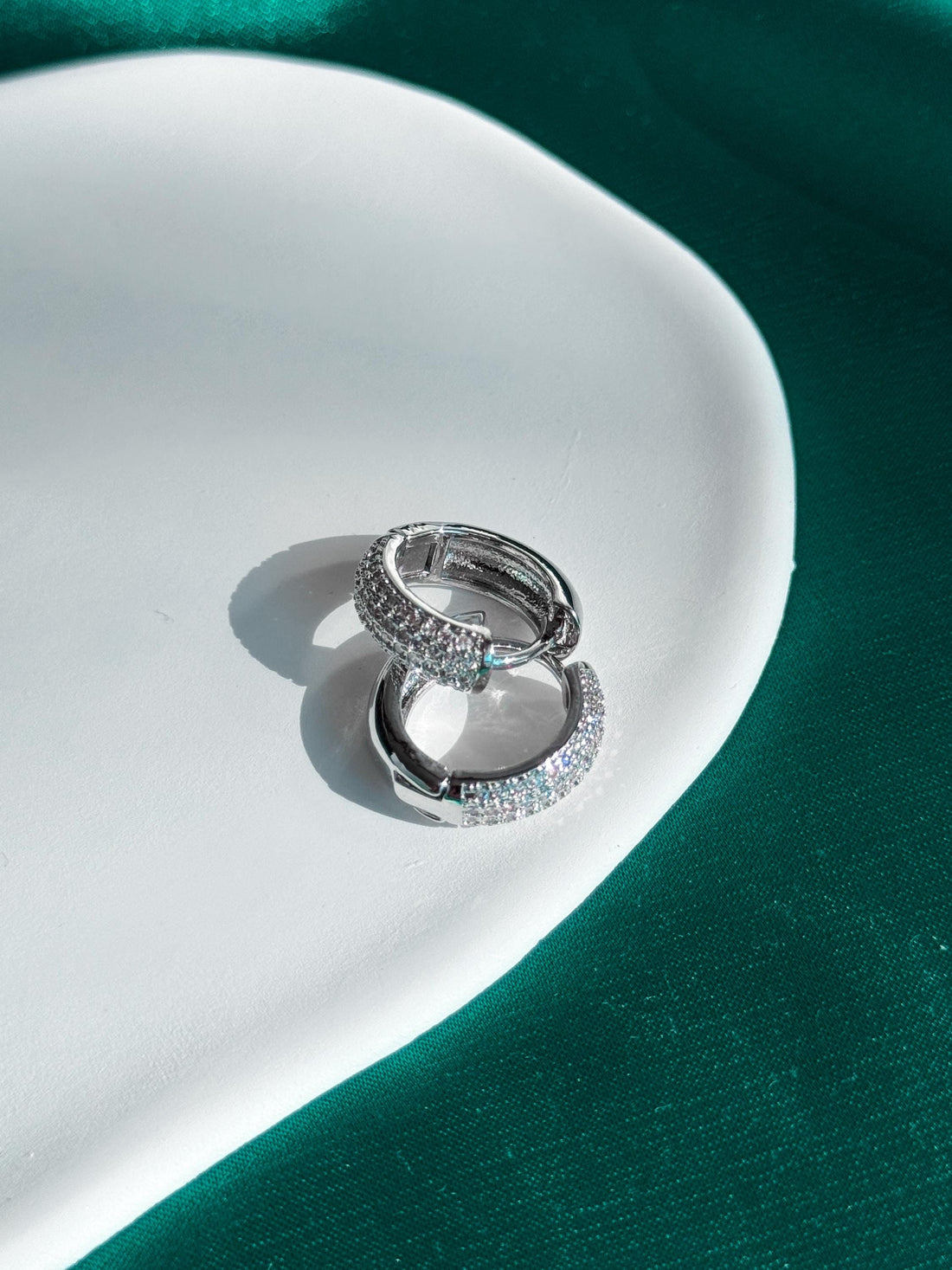 Small Huggie Hoops Earrings, Dainty Cubic Zirconia Huggies, Minimalist Summer Jewelry, Diamond CZ Huggie Earrings, Gift for Her