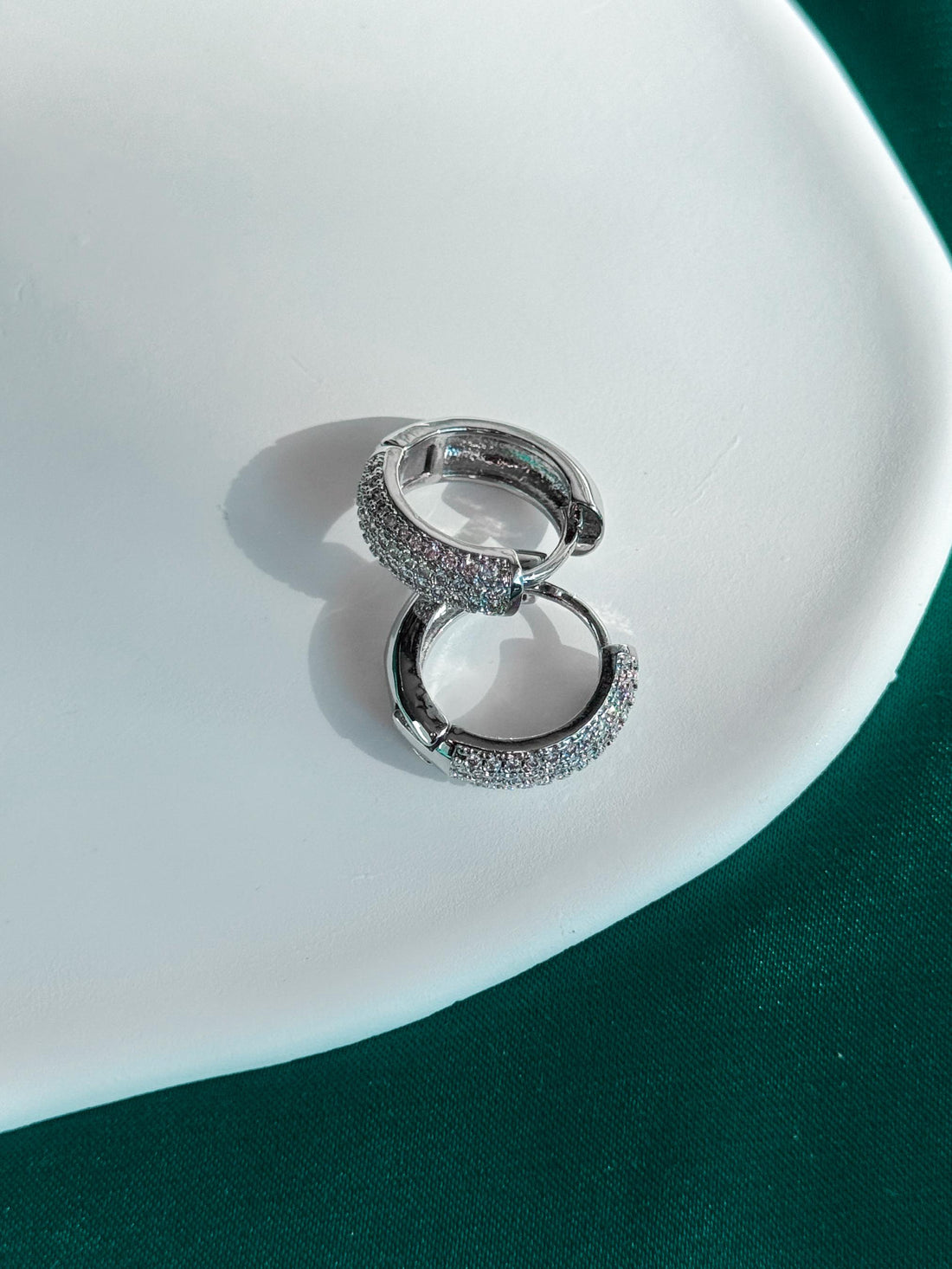 Small Huggie Hoops Earrings, Dainty Cubic Zirconia Huggies, Minimalist Summer Jewelry, Diamond CZ Huggie Earrings, Gift for Her