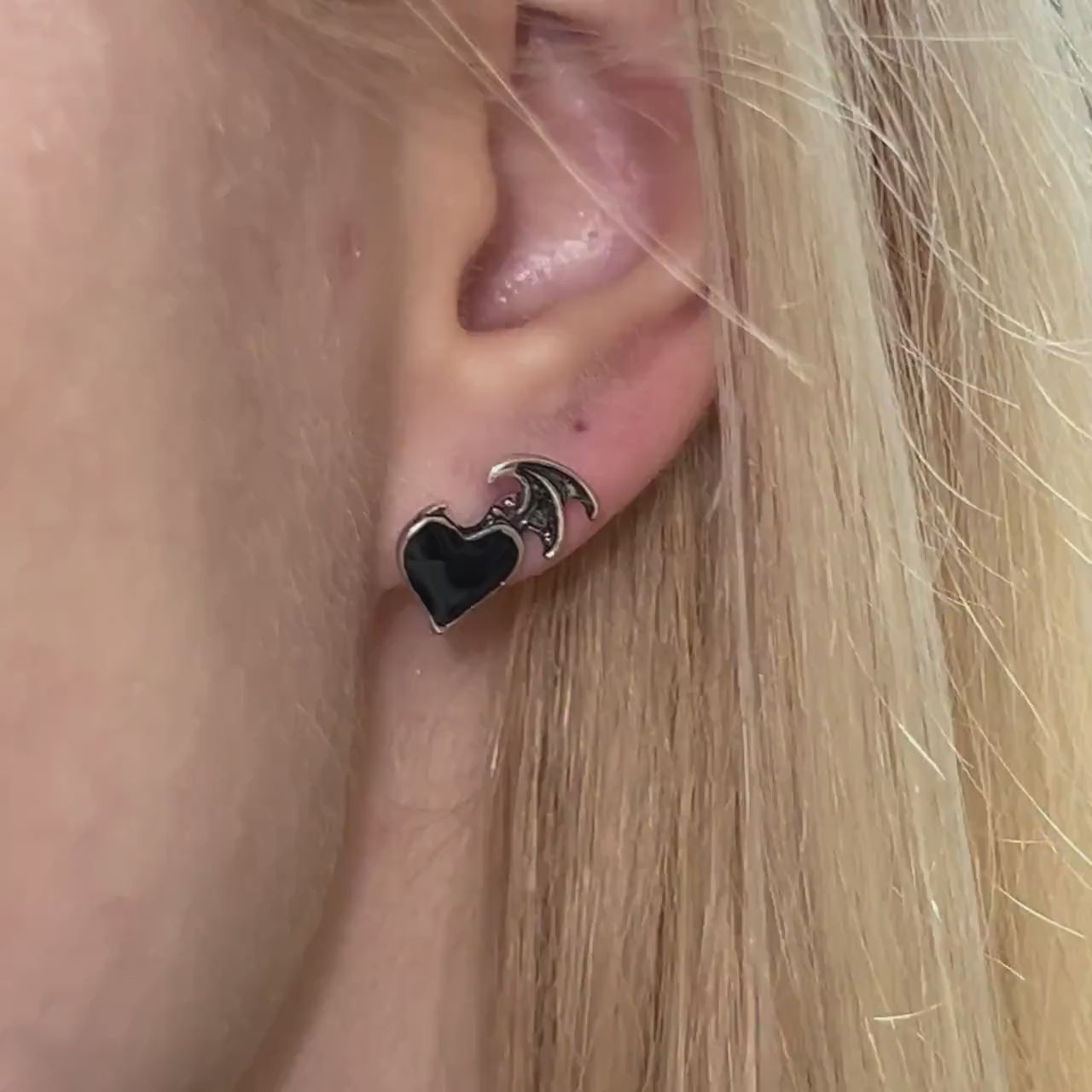 Gothic Bat Wing Stud Earrings, Demon Wing Earrings, Devil Wing Earrings, Minimalist Goth Jewelry, Goth Halloween Earrings, Punk Bat Earrings