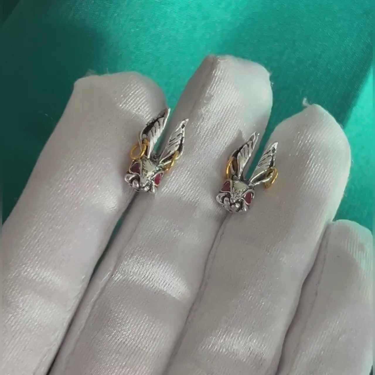 Easter Rabbit Stud Earrings Bunny Head Earrings Hare Earrings Animal Jewelry Rabbit Studs Jewelry Rabbit Birthday Gift Bunny Easter Gift