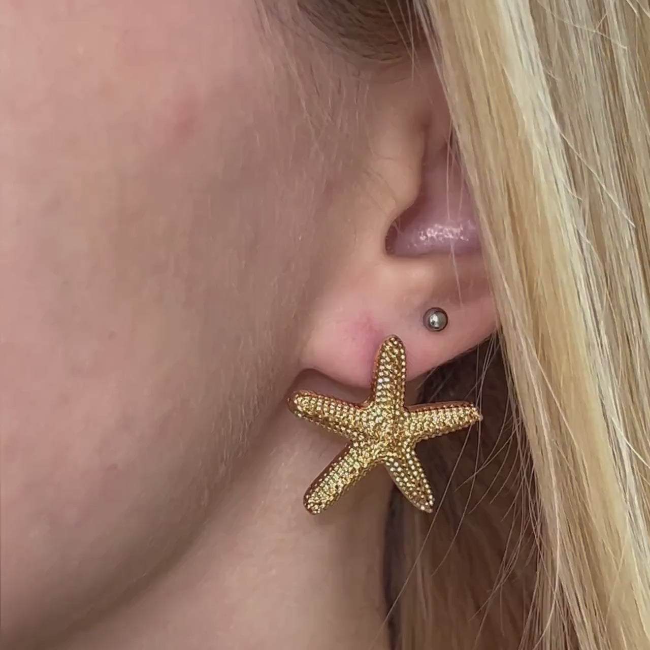 Star Fish Stud Earrings, Cute Sea Star Stud, Summer Starfish Earrings, Ocean Inspired Nature Jewelry, Ocean Summer Earrings, Gift For Her