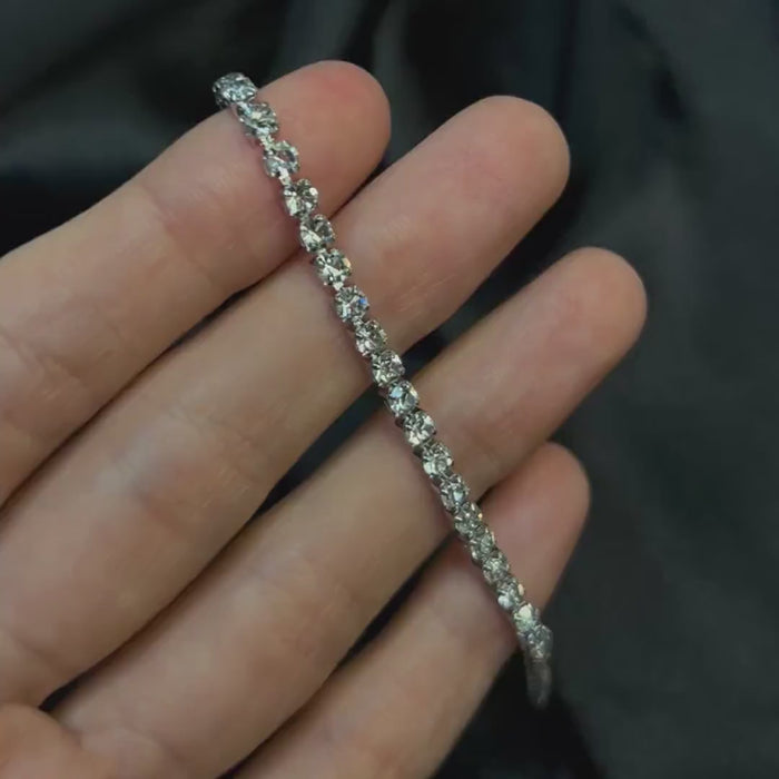 Classic tennis bracelet, Moissanite tennis bracelet, Wedding Jewelry, Diamond Bracelet, Vintage Diamond Gemstone Bracelet, Gifts for Her