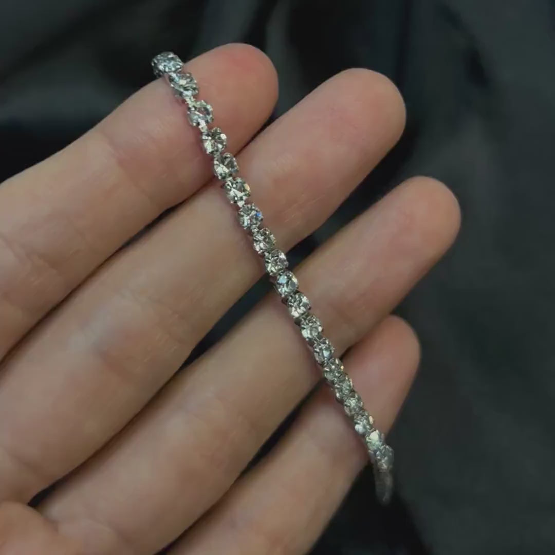 Classic tennis bracelet, Moissanite tennis bracelet, Wedding Jewelry, Diamond Bracelet, Vintage Diamond Gemstone Bracelet, Gifts for Her