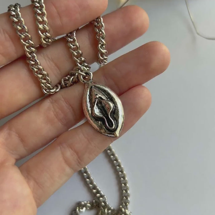 Pussy Pendant Necklace, Yoni Rose Necklace, Vulva Jewelry, Necklace for Mens, Women necklace, Female Sex Vagina Pendant, Feminist Jewelry